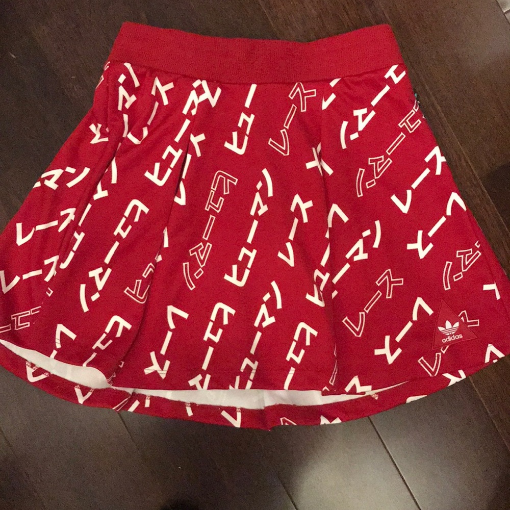 Red adidas skirt